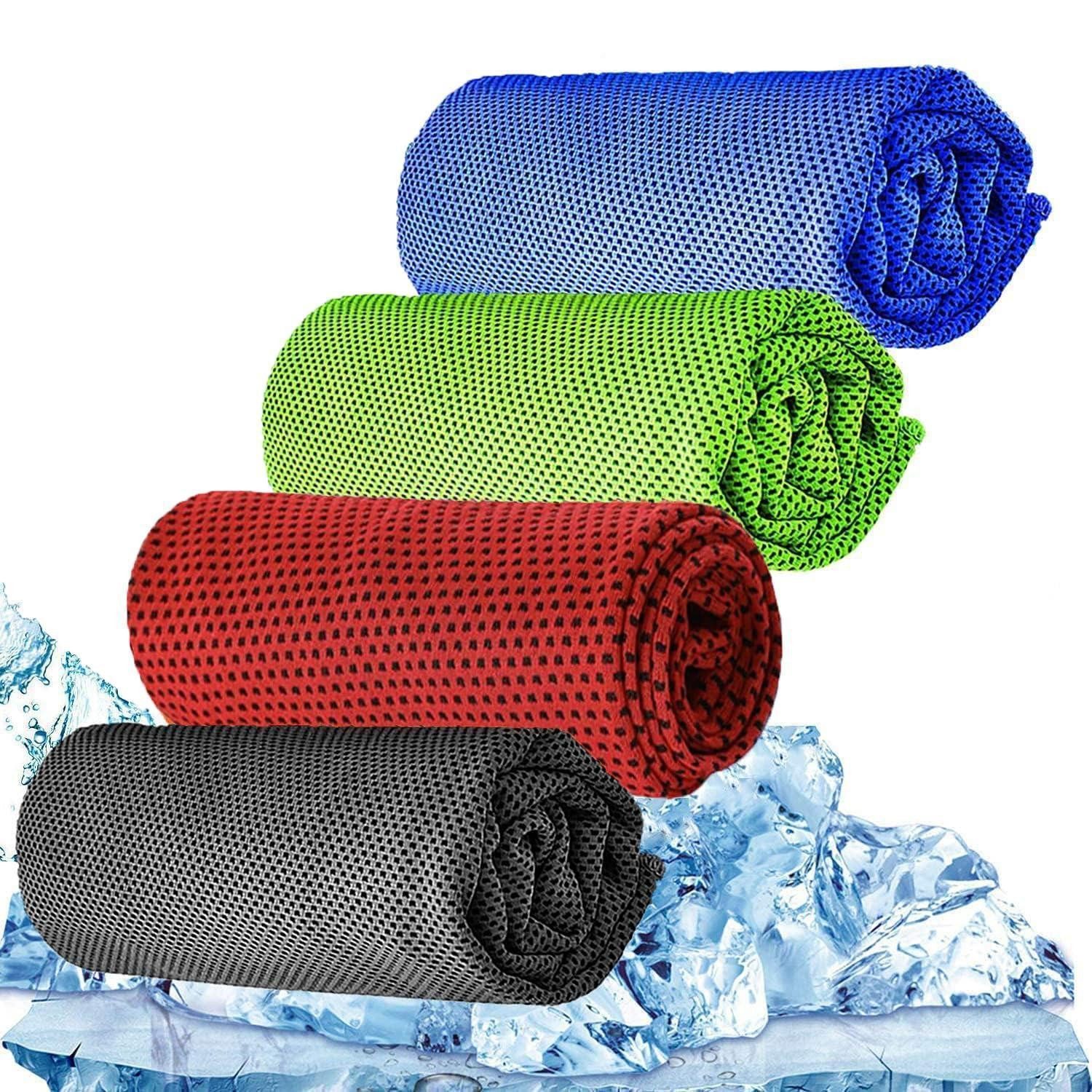 LuxusKollektion Sporthandtuch Kühlhandtuch Mikrofaser 4er Set, (4-St)