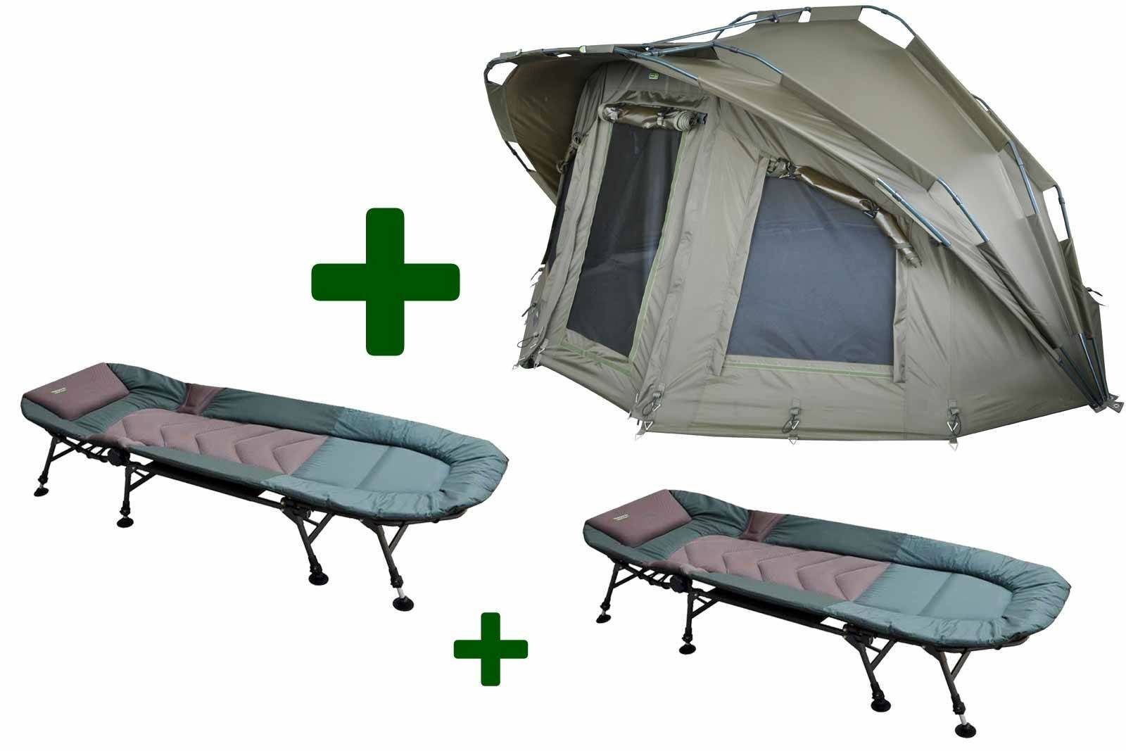 MK Angelsport Angelzelt Fort Knox 2.0 Zelt 2Man + 2 Bedchairs 5 Seasons