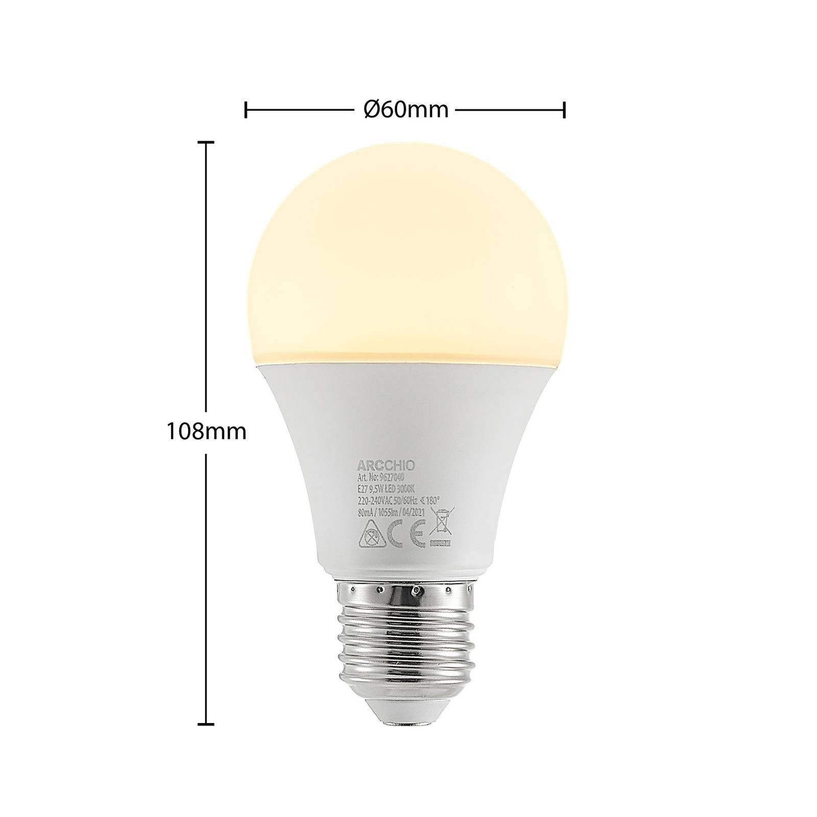 Arcchio LED-Leuchtmittel E27 9,5W LED-Lampe, E27, warmweiß günstig online kaufen