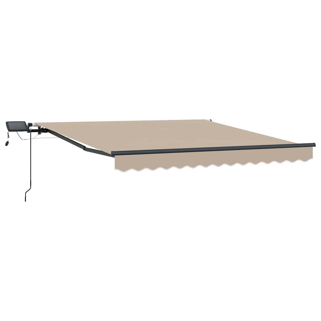 vidaXL Markise 350 x 250 cm manuelle einziehbare Markise mit LED Beige 350x250 cm