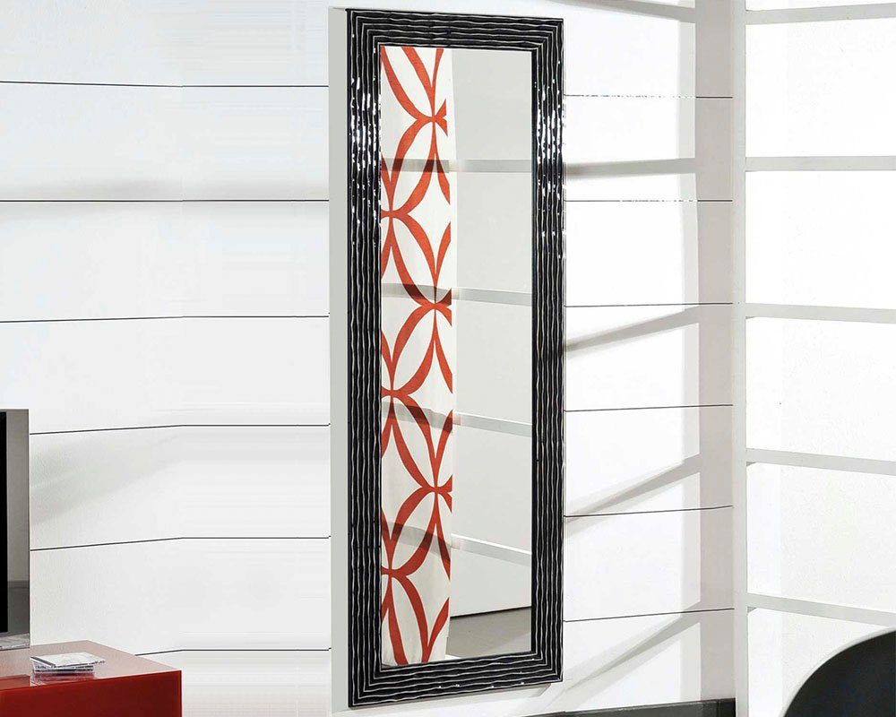 ASR Rahmendesign Ganzkörperspiegel Modell Elisa (modern, glänzend schwarz lackiert), Größe außen 90cm x 180cm x 2,5cm