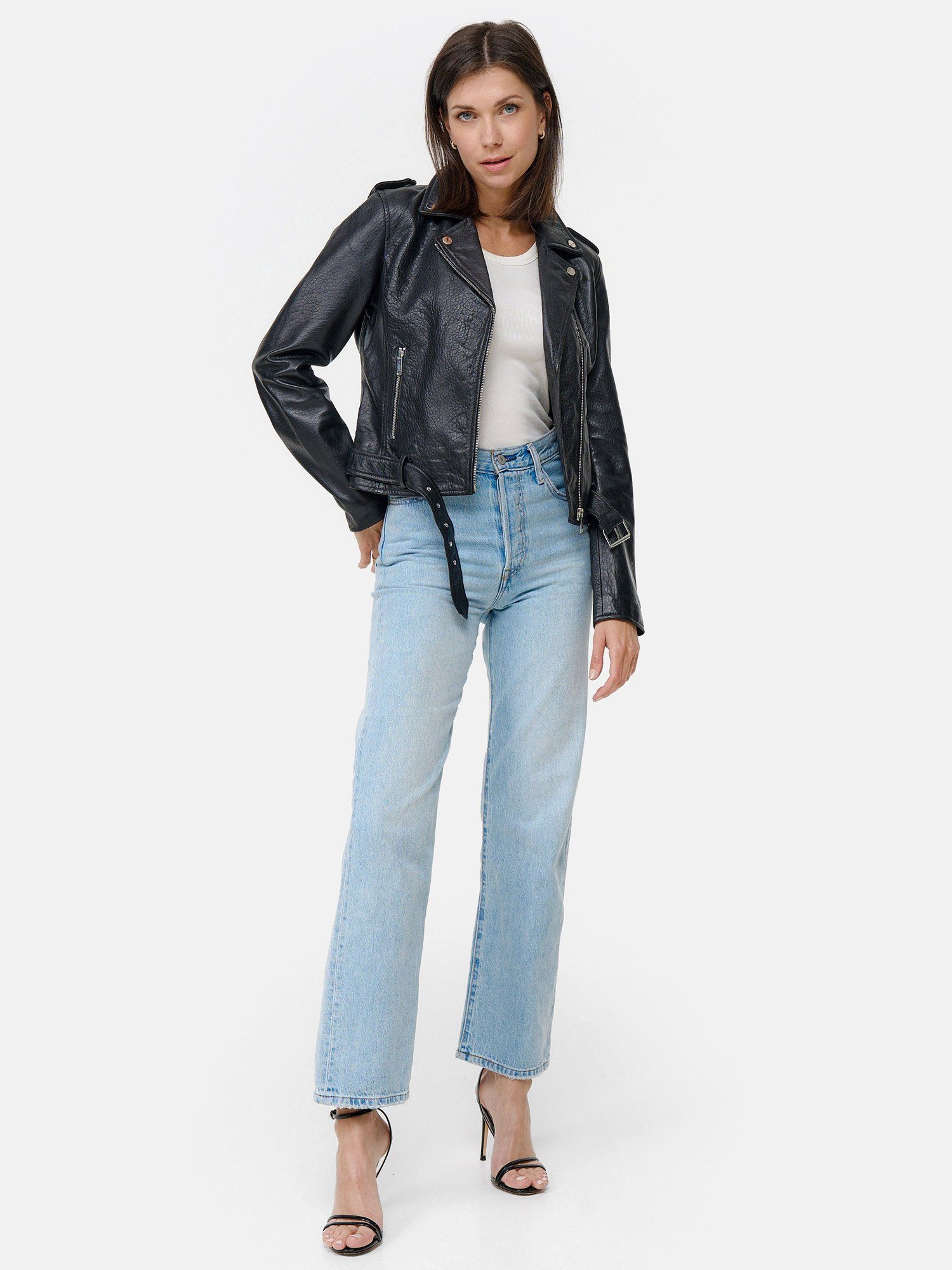 Tazzio Lederjacke F508 Biker Look mit günstig online kaufen