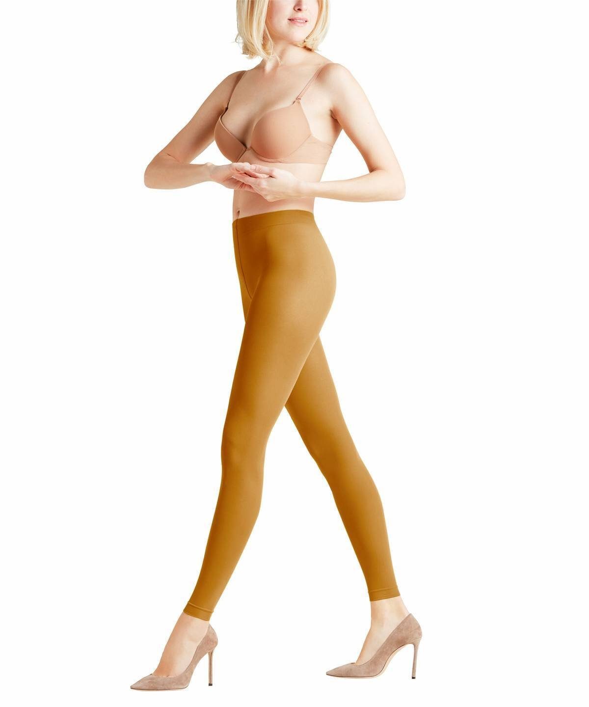 FALKE Leggings Damen Leggins - Pure Matt 50, transparent matt, 50 Marigold (1227)