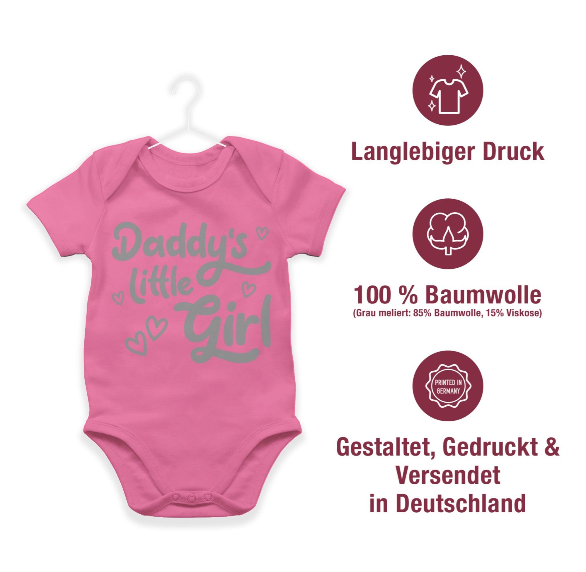 Shirtracer Shirtbody Daddy's little Girl 2 Geschenk Vatertag Baby Pink süß grau