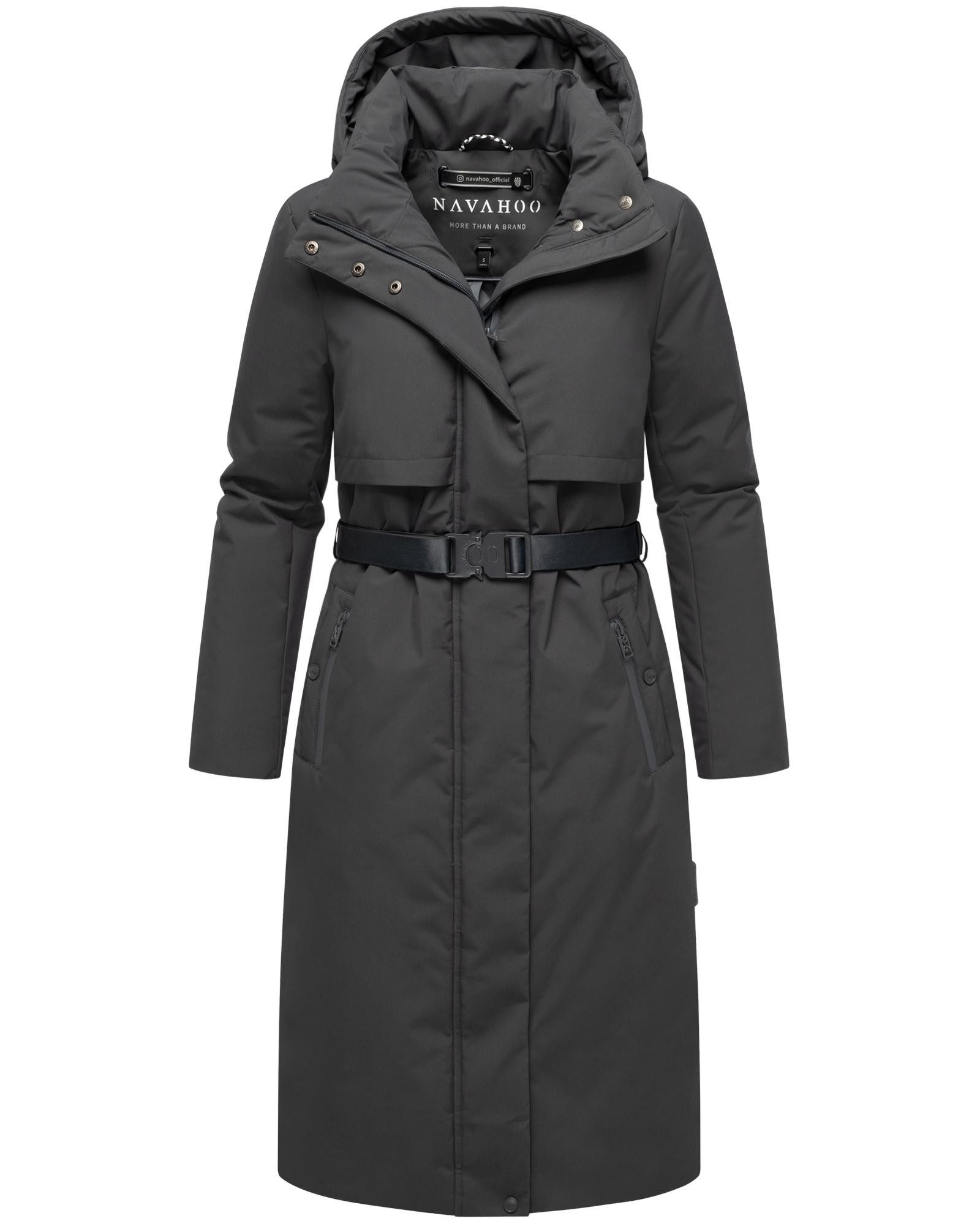 Navahoo Wintermantel Waldbummler 14 Wasserabweisender Winterparka mit Kapuze und Taillengürtel – Bild 4 von 5