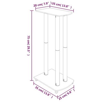 vidaXL Lautsprecher-Ständer 2 Stk. Schwarz & Silbern Hartglas 3 Säulen Lautsprecherständer