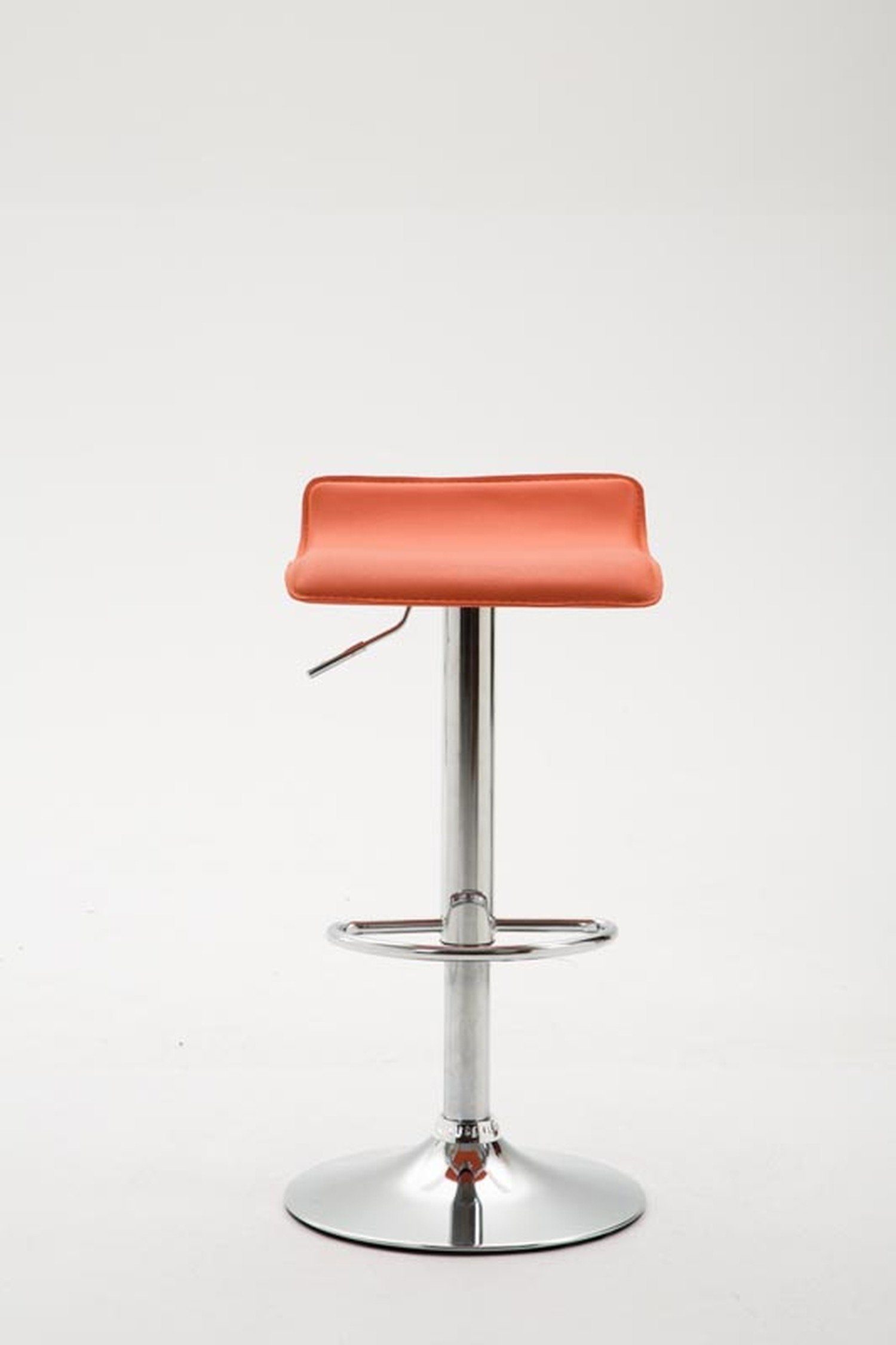 chromfarbener Küche), Theke höhenverstellbar Sitzfläche: drehbar - (mit Stahl Barstuhl Dynasty2 & 360° Kunstleder - für TPFLiving - Fußstütze Barhocker - Hocker Orange