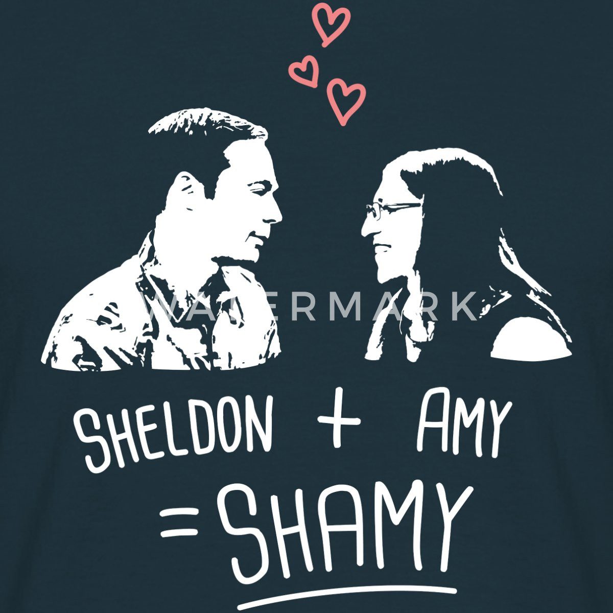 Spreadshirt T-Shirt The Big Bang Theory Sheldon + Amy = Shamy Männer T-Shirt (1-tlg)