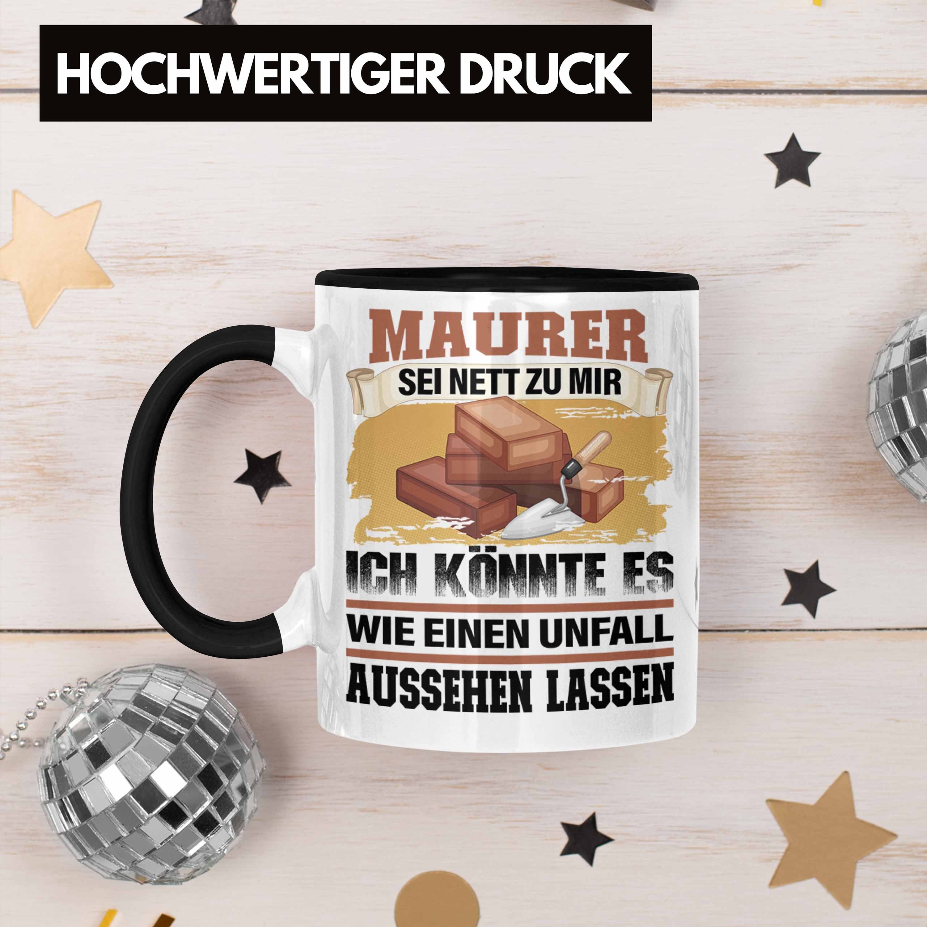Gesc Spruch Geschenk Lustiger Trendation Tasse Trendation - Schwarz Maurer-Meister Tasse Maurer