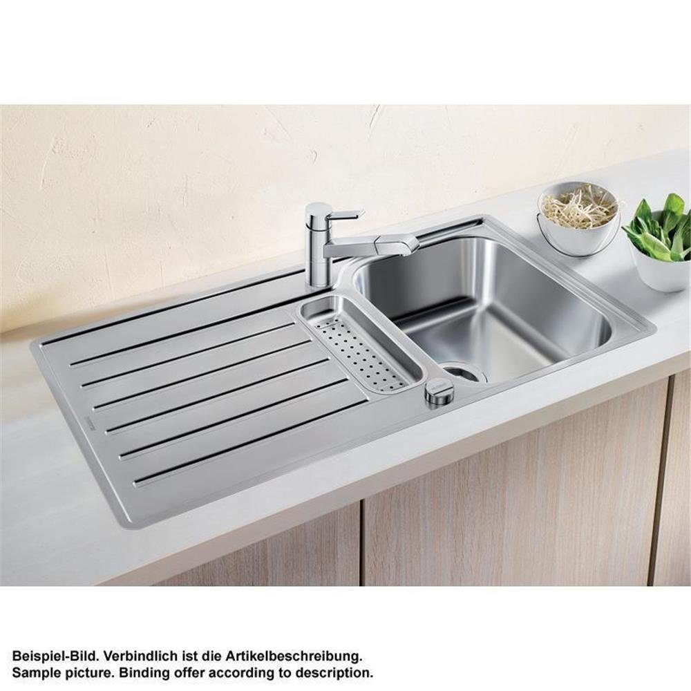 5 BLANCO S-IF Einbauspüle LANTOS Edelstahl Blanco Edelstahlspüle 94/49 cm Bürstfinish,