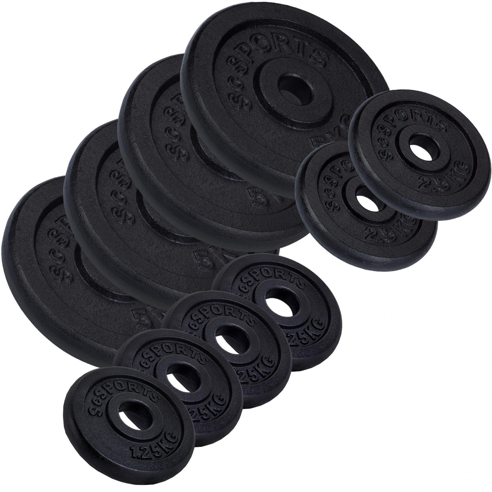Ø Gewichtsscheiben Gusseisen kg 30 ScSPORTS® Set (10003167-tlg) Gewichte, Hantelscheiben 30mm