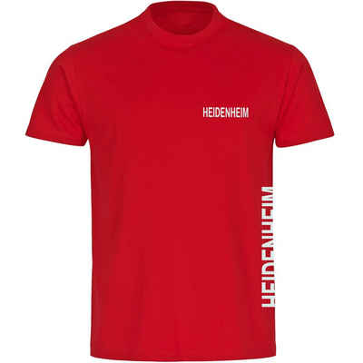 multifanshop T-Shirt Herren Heidenheim - Brust & Seite - Männer