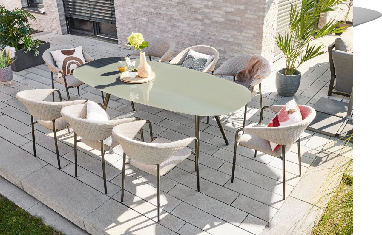 Primaster Loungeset Primaster Lounge Möbelset Calvo 5-teilig natur mit, Stapelbar witterungsbeständig