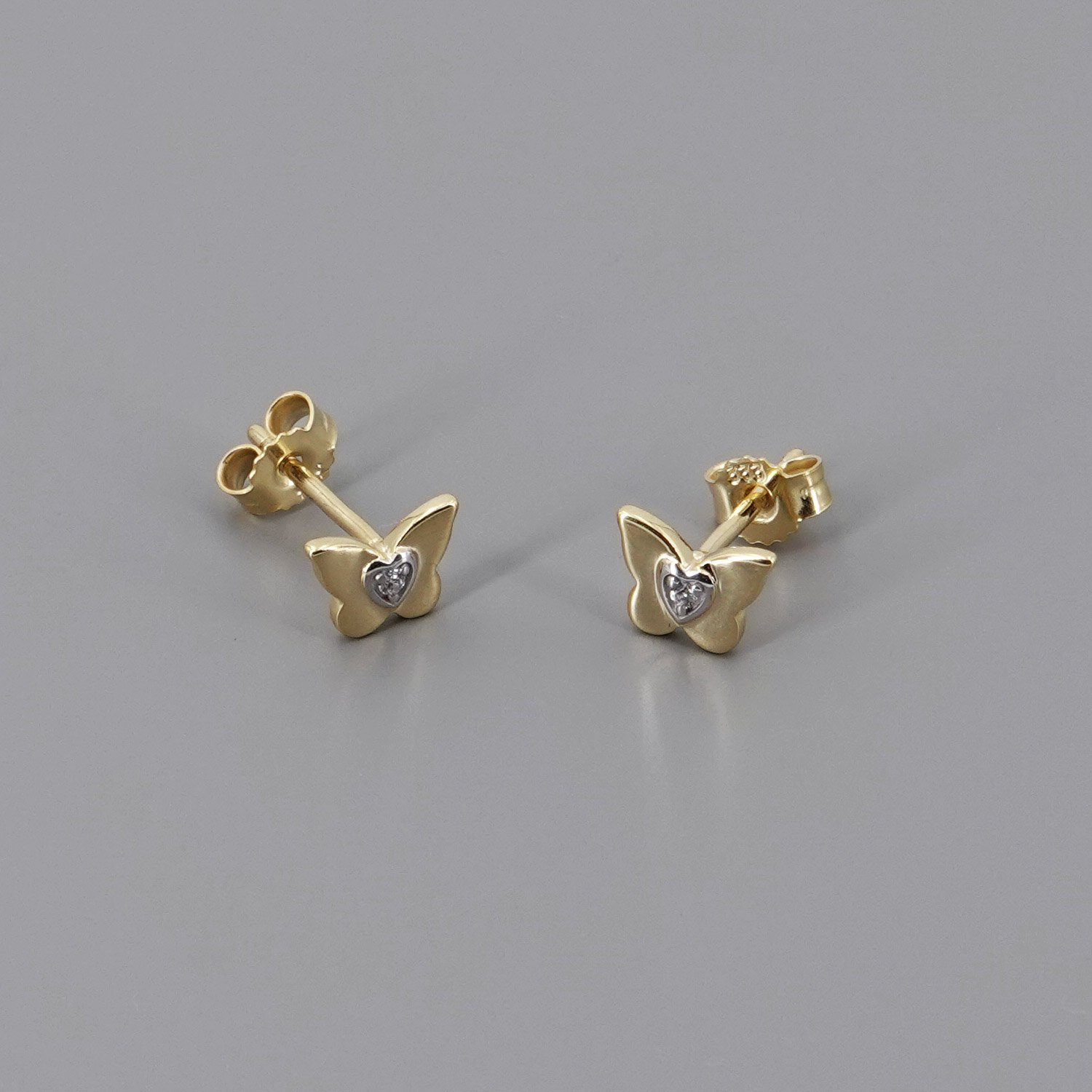 Kinder Accessoires trendor Paar Ohrstecker Ohrringe für Gold 333 (8 Kt) Schmetterling Ohrstecker