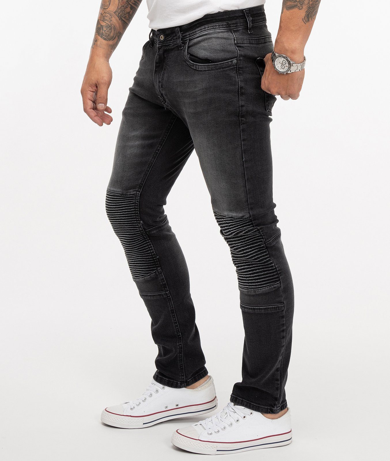 Rock Creek Slim Jeans Biker-Style Slim-fit-Jeans Herren Fit RC-2185