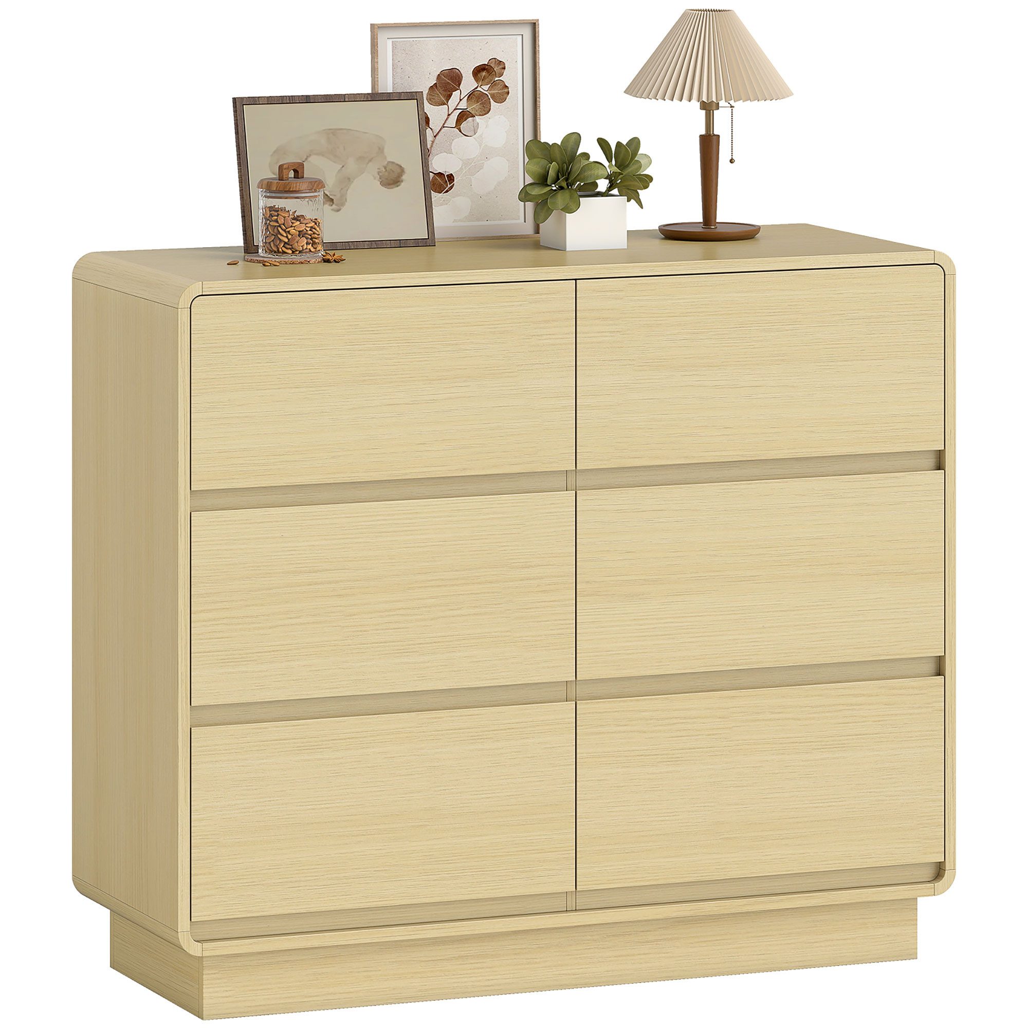 HOMCOM Sideboard mit 6 Schubladen, abgerundeten Kanten (Kommode, 1 St., 100 günstig online kaufen