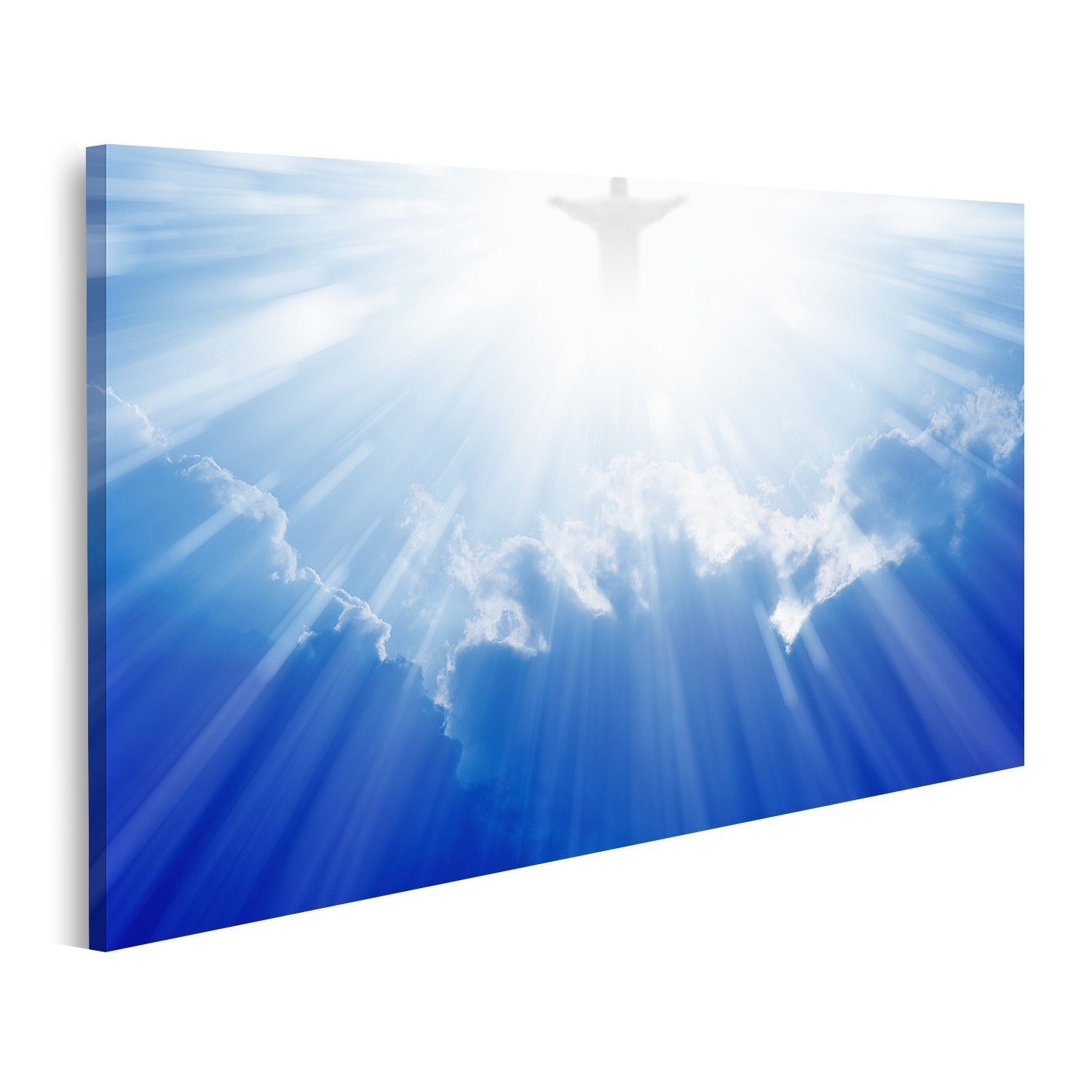 islandburner Leinwandbild Bild auf Leinwand Helles Licht von Jesus Christus in blauem Himmel mit