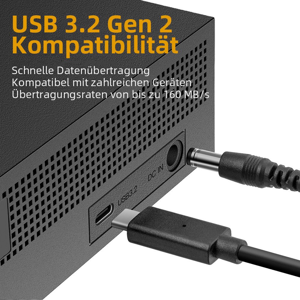 UnionSine HD3511 14TB Externe Festplatte 3,5“ Desktop PC Gaming USB 3.2 externe HDD-Festplatte (14TB) 3,5" 130 MB/S Lesegeschwindigkeit, 130 MB/S Schreibgeschwindigkeit, für Desktop PC PS4/PS5 Xbox X/S, kompatibel mit Windows, Mac, Linux
