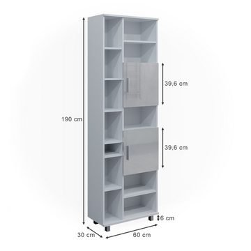 Vicco Hochschrank Badschrank Ilias Weiß Hochglanz