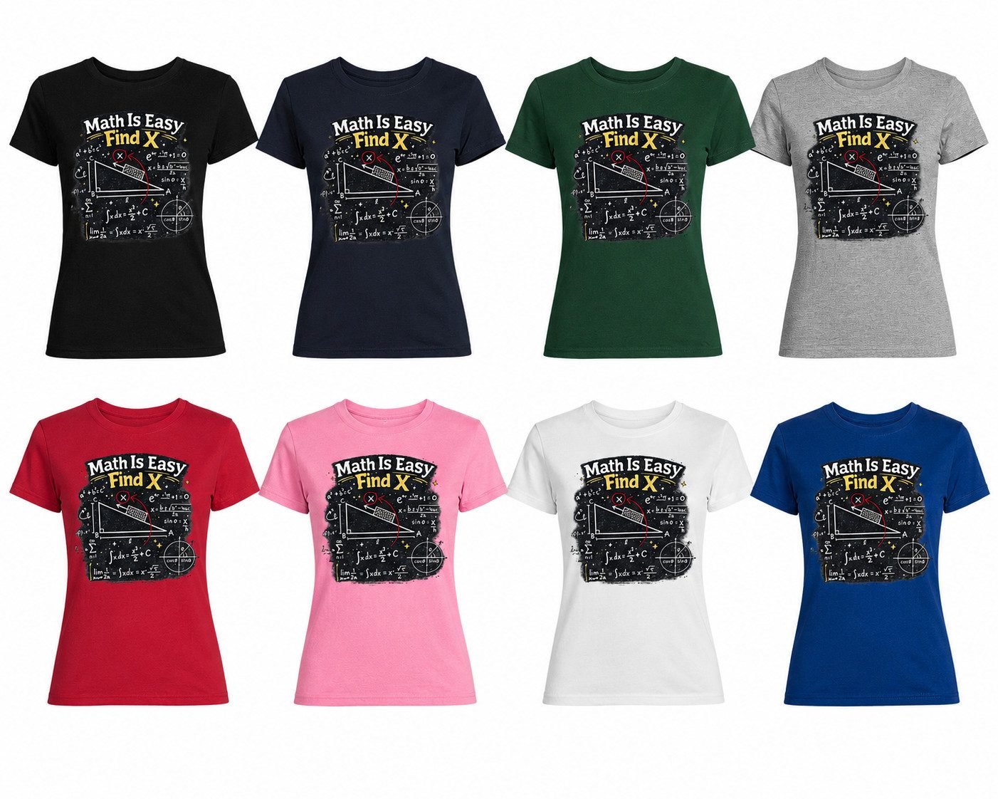 Blondie & Brownie T-Shirt MathIsEasyFindX Damen Tee Schule Mathematik ist einfach Abi Print (Einzelstück, Einzelartikel) MathIsEasyFindX Damen Tee Mathematik