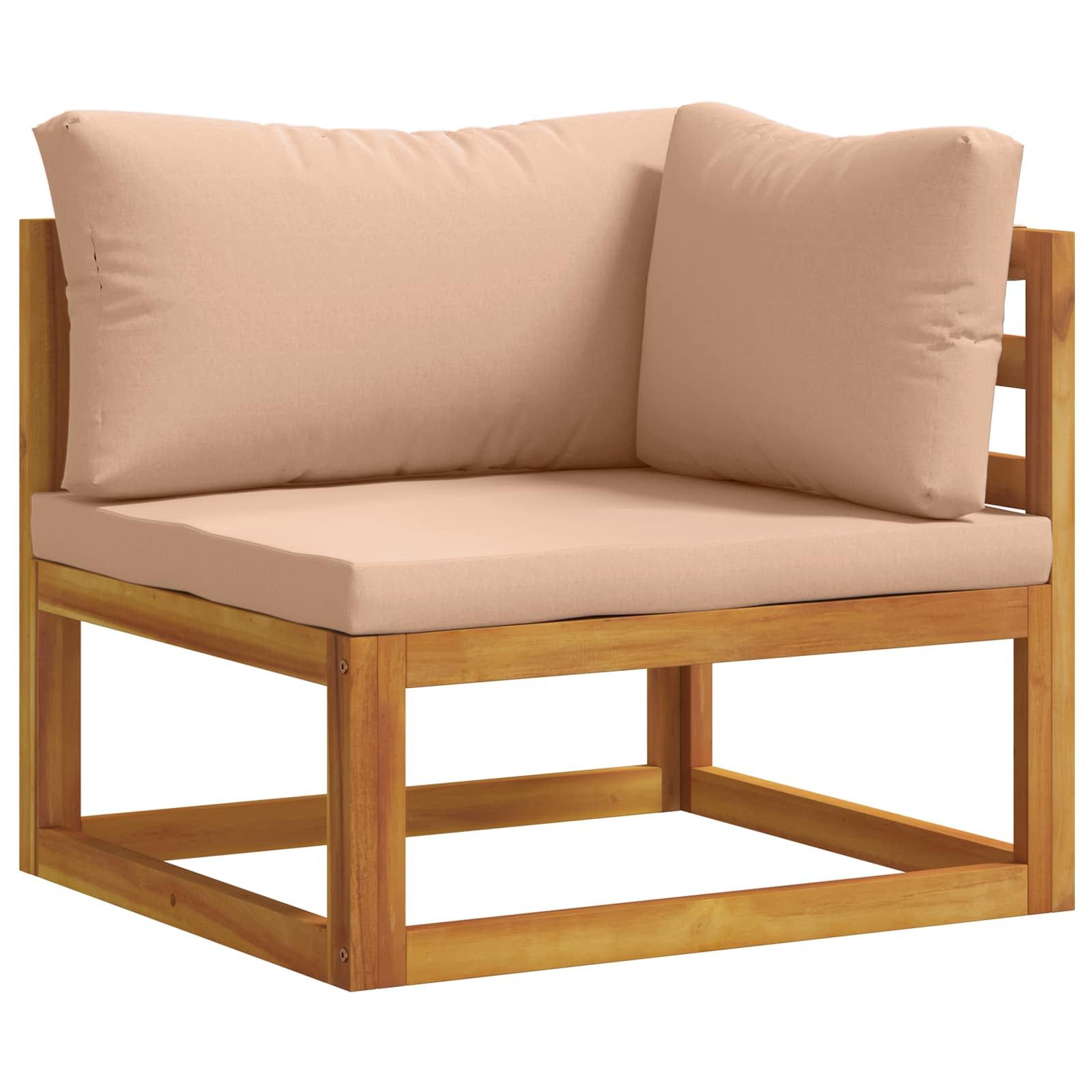 vidaXL Gartenlounge-Set 9-teiliges Garten-Lounge-Set, modular Natur Massivholz