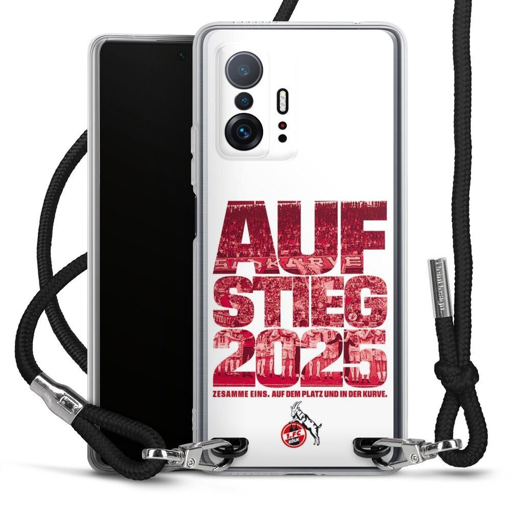 DeinDesign Handyhülle 1. FC Köln Aufstieg Offizielles Lizenzprodukt 1. FC Köln Aufstieg 2025, Xiaomi 11T 5G Handykette Hülle mit Band Case zum Umhängen