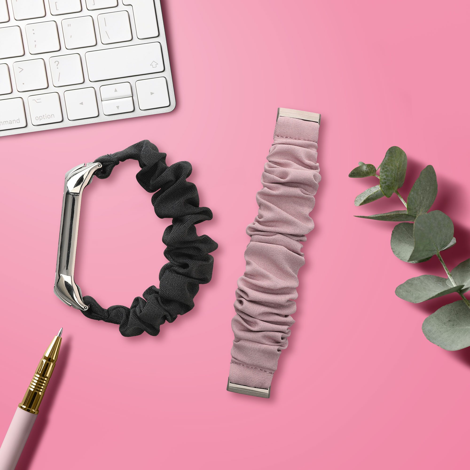 kwmobile Ersatz Bügelpolster für Fitbit Versa 4 / Sense 2 / Versa 3 / Sense Smartwatch, 1-tlg., mit Kunstleder Polster