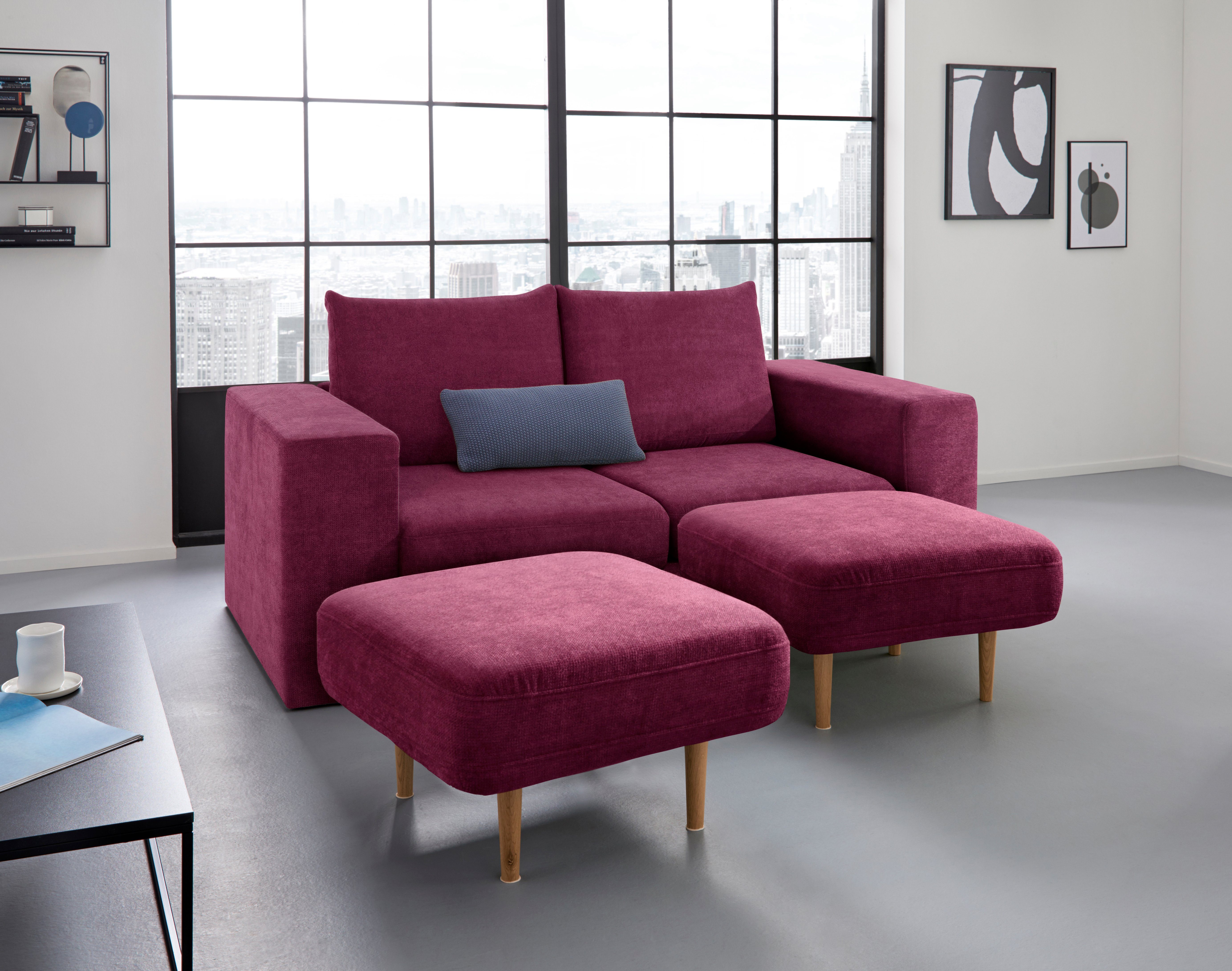 LOOKS by Wolfgang Joop 2,5-Sitzer Looksv, Verwandlungssofa: aus Sofa wird Sofa mit 2 Hockern