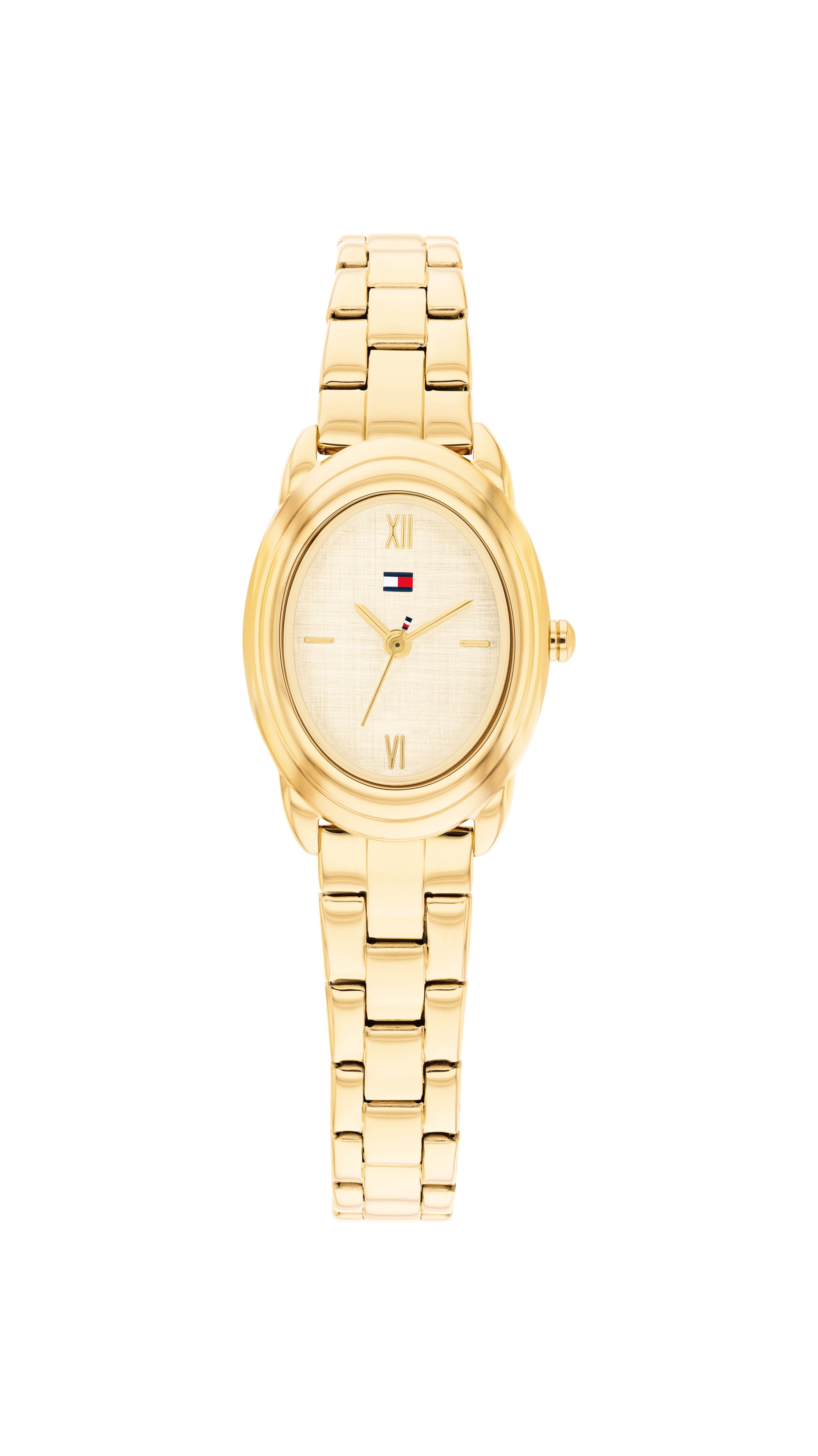 Tommy Hilfiger Quarzuhr Demi Oval 1782875, Armbanduhr, Damenuhr, Edelstahlarmband, analog
