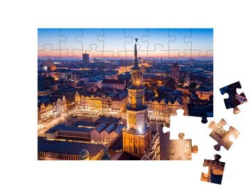 puzzleYOU Puzzle Hauptplatz von Posen: Altstadt am Abend, Polen, 48 Puzzleteile, puzzleYOU-Kollektionen Polen