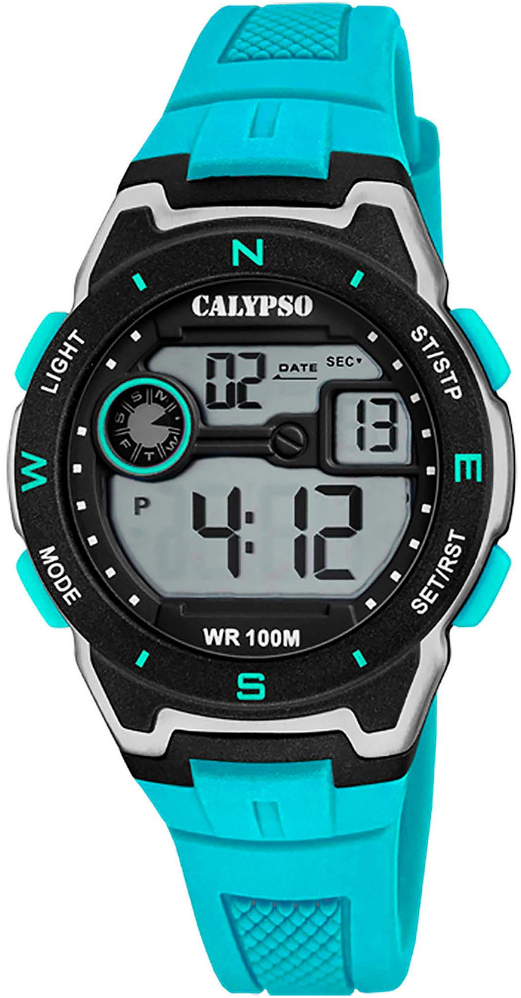 CALYPSO WATCHES Chronograph Digital Crush K5853/1, Kinderuhr, Quarzuhr, Armbanduhr, Junge, digital, Tag, Wochentag, Monat