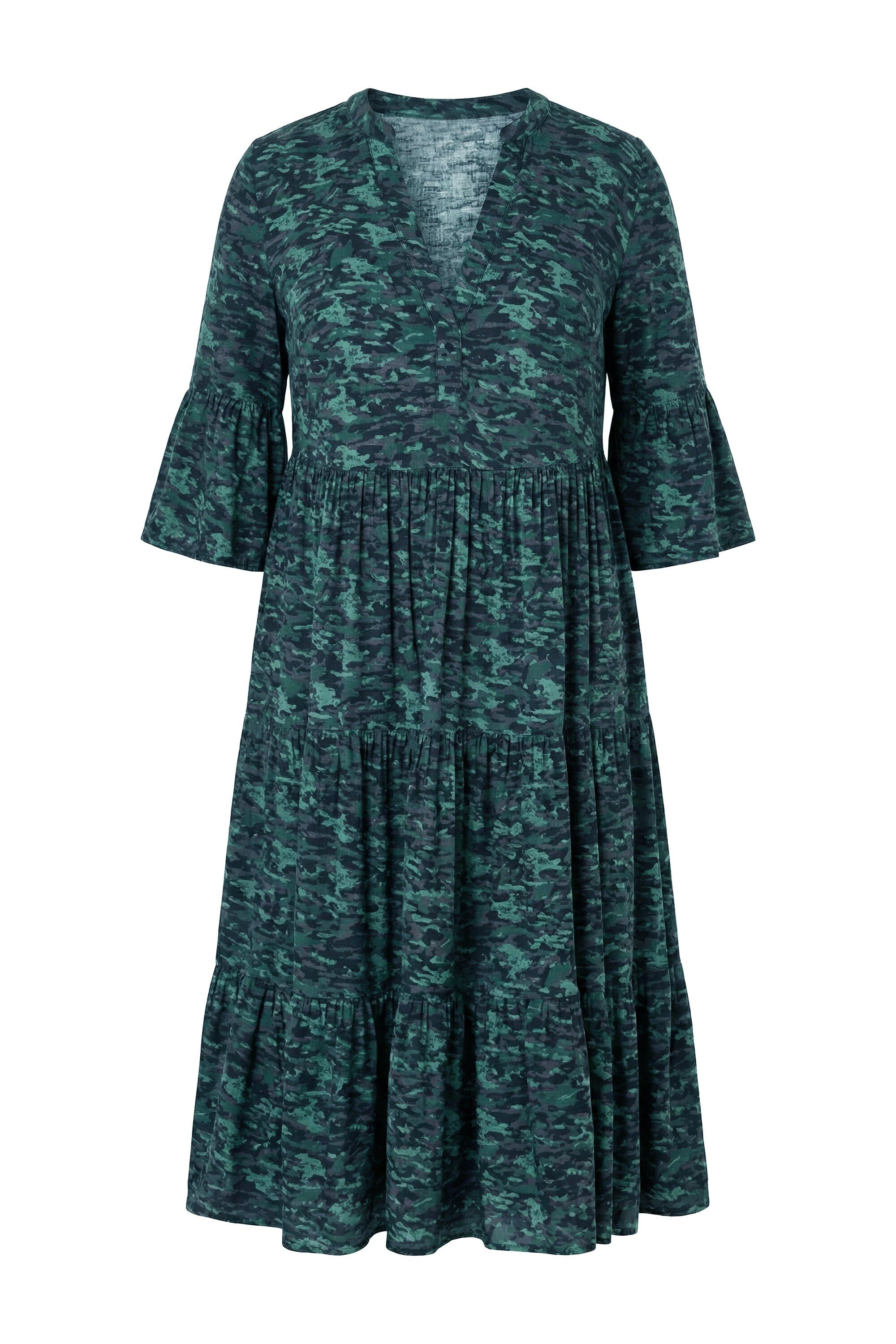 Studio Untold Maxikleid Maxikleid A-Line Camouflage 3/4-Ärmel günstig online kaufen