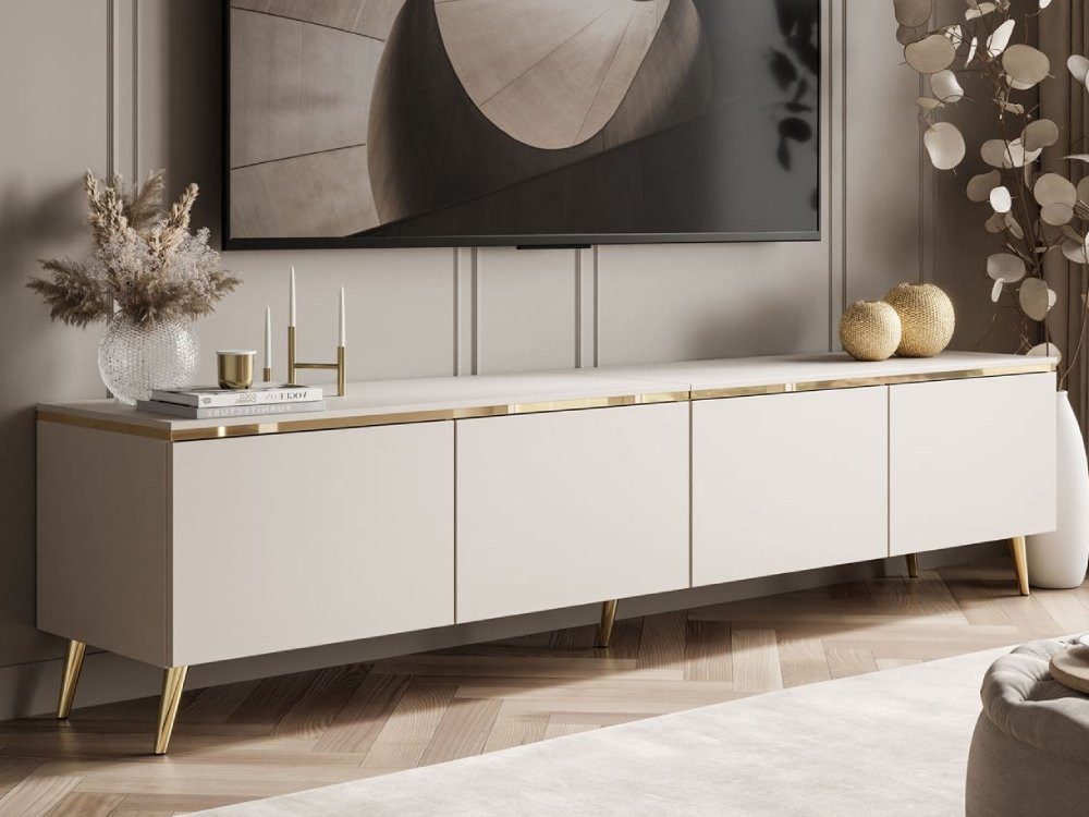 ALLHOUSE24 TV-Schrank NELLY Metallbeine LED Beleuchtung Sideboard mit versc günstig online kaufen