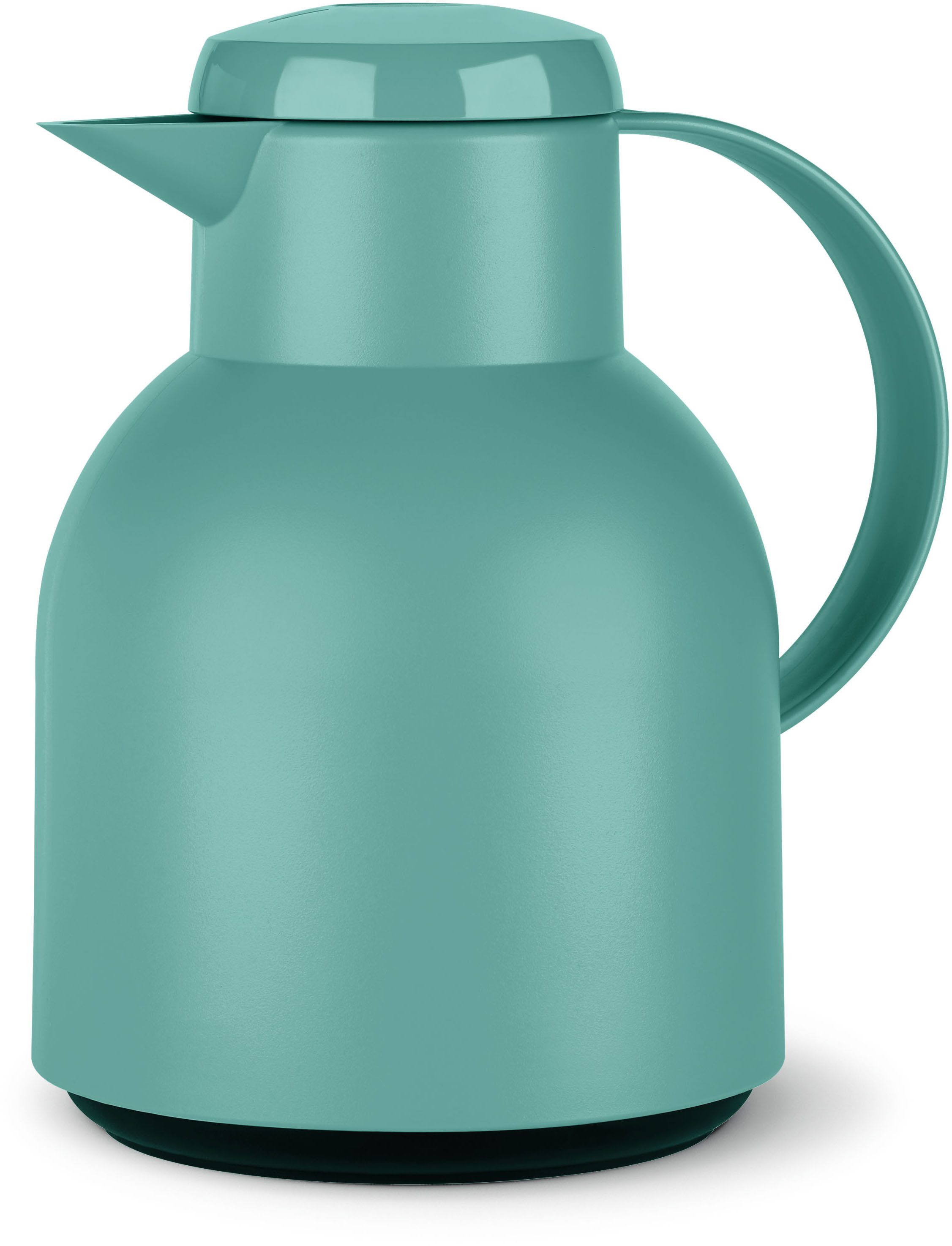 Emsa Isolierkanne Samba, 1 l, zeitloses Design, einfacher Knopfdruck, 24h kalt, 12h warm