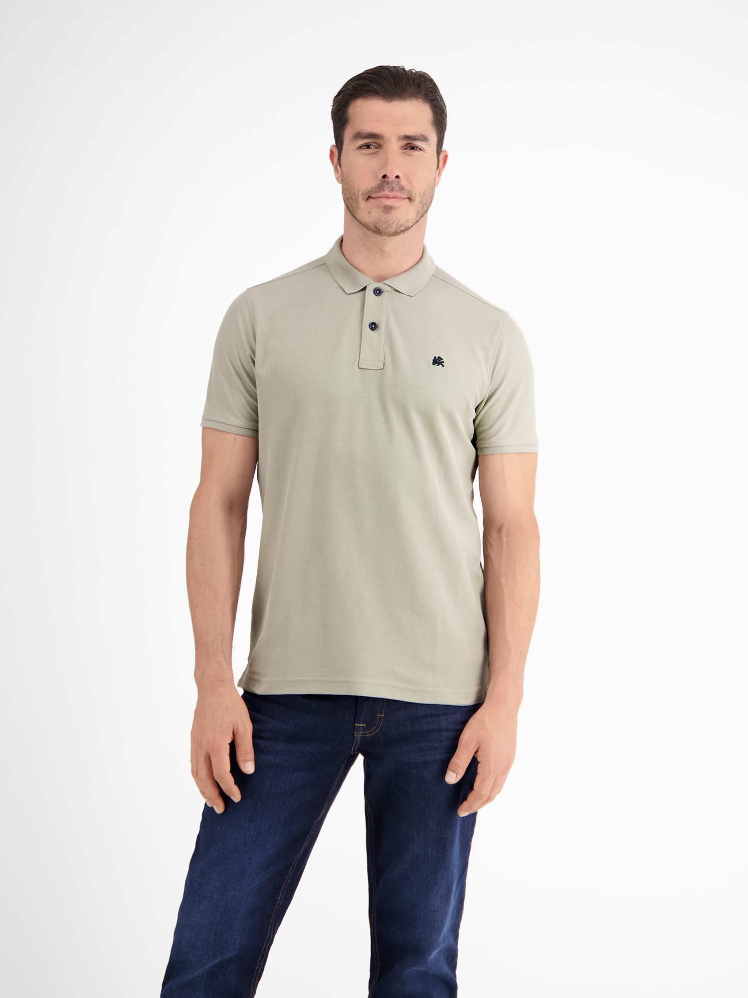 LERROS Poloshirt mit Logo-Stickerei, kurzarm
