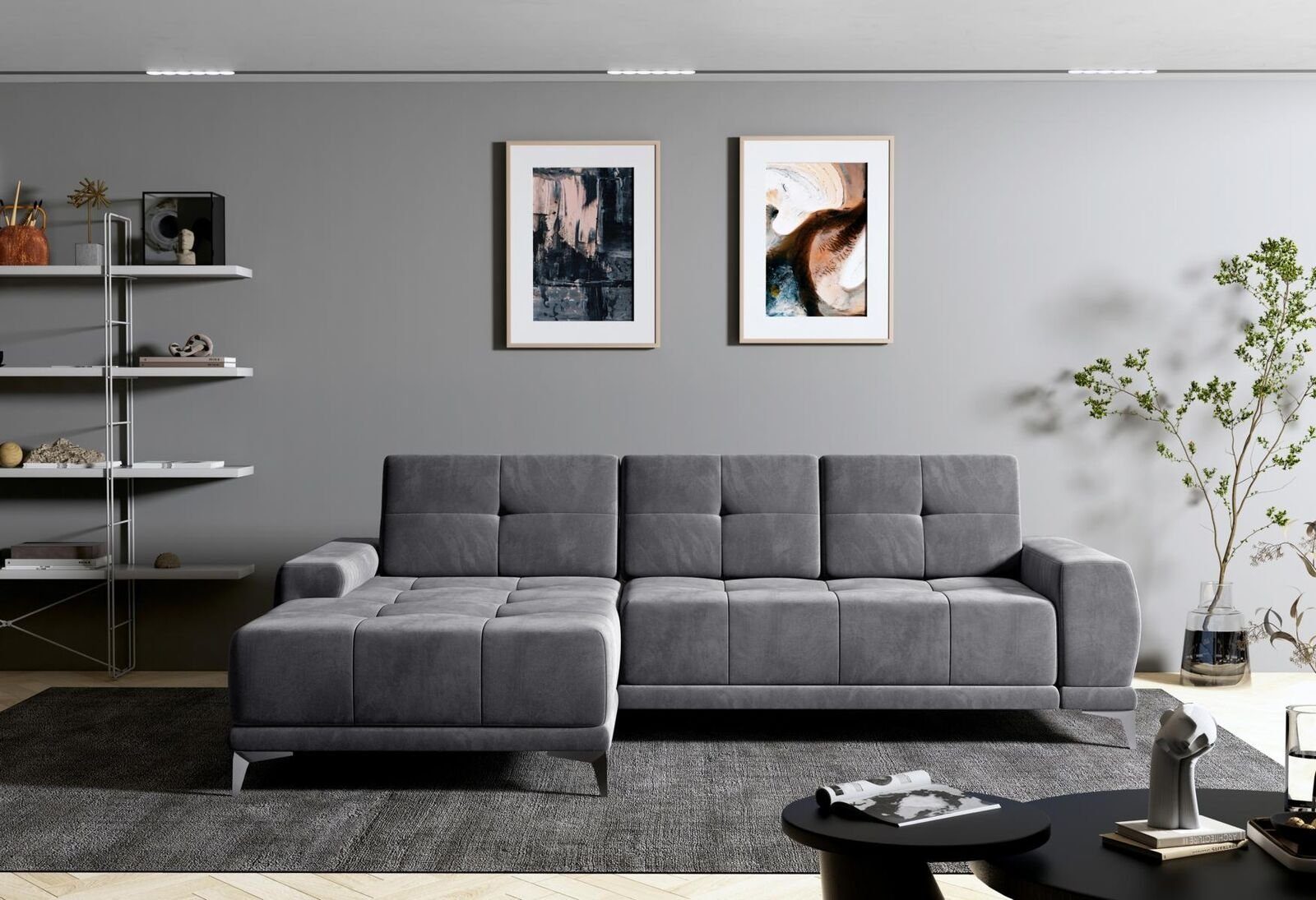 JVmoebel Ecksofa, Ecksofa Sofa Couch Polster Leder Eck Sofas Garnitur Design