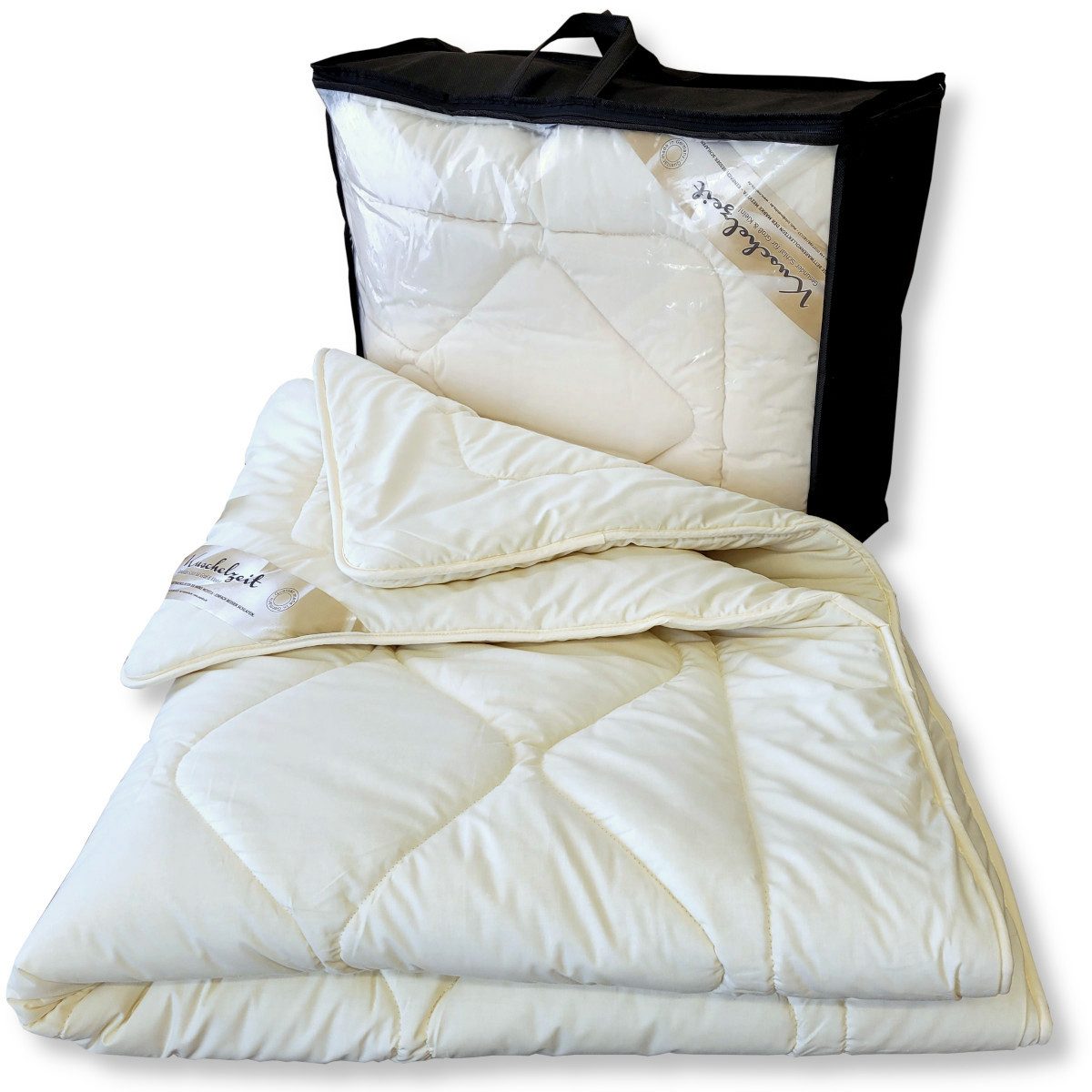 Meivita Naturhaarbettdecke Merino Schafschurwolle Winterdecke mit Zirbe, Füllung: 100% Wolle (mit Zirbespänen), Bezug: 100% Baumwolle, Bettdecke Hergestellt in Deutschland