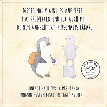 Mr. & Mrs. Panda Glas Pinguin Museum besuchen - Transparent - Geschenk, Sportler, Latte Mac, Premium Glas, Edles Matt-Design