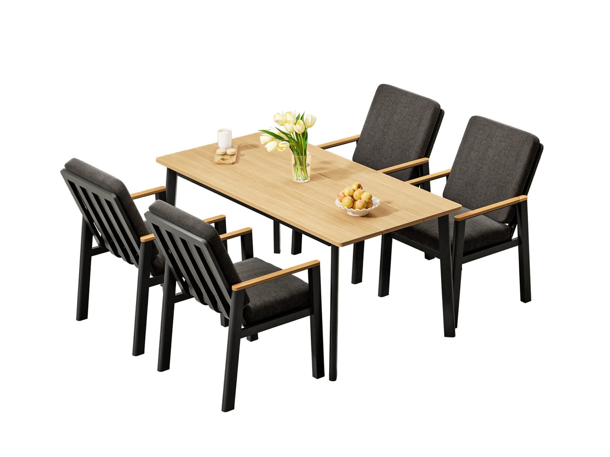 MeXo Gartenlounge-Set Aluminium Essgruppe im Boho-Stil günstig online kaufen
