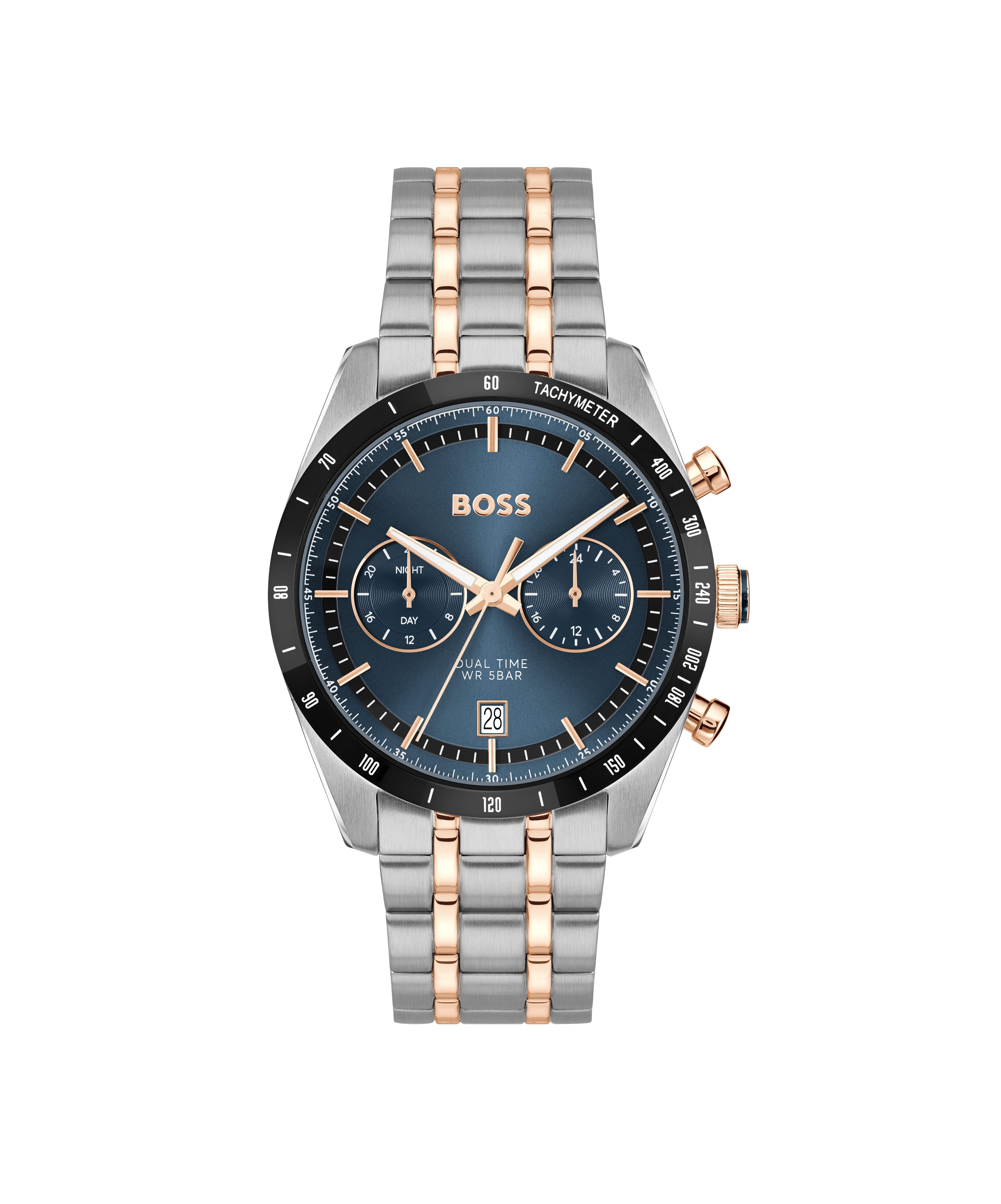 BOSS Multifunktionsuhr TOURMASTER 1514288, Quarzuhr, Armbanduhr, Herrenuhr, Edelstahlarmband, analog, Tag