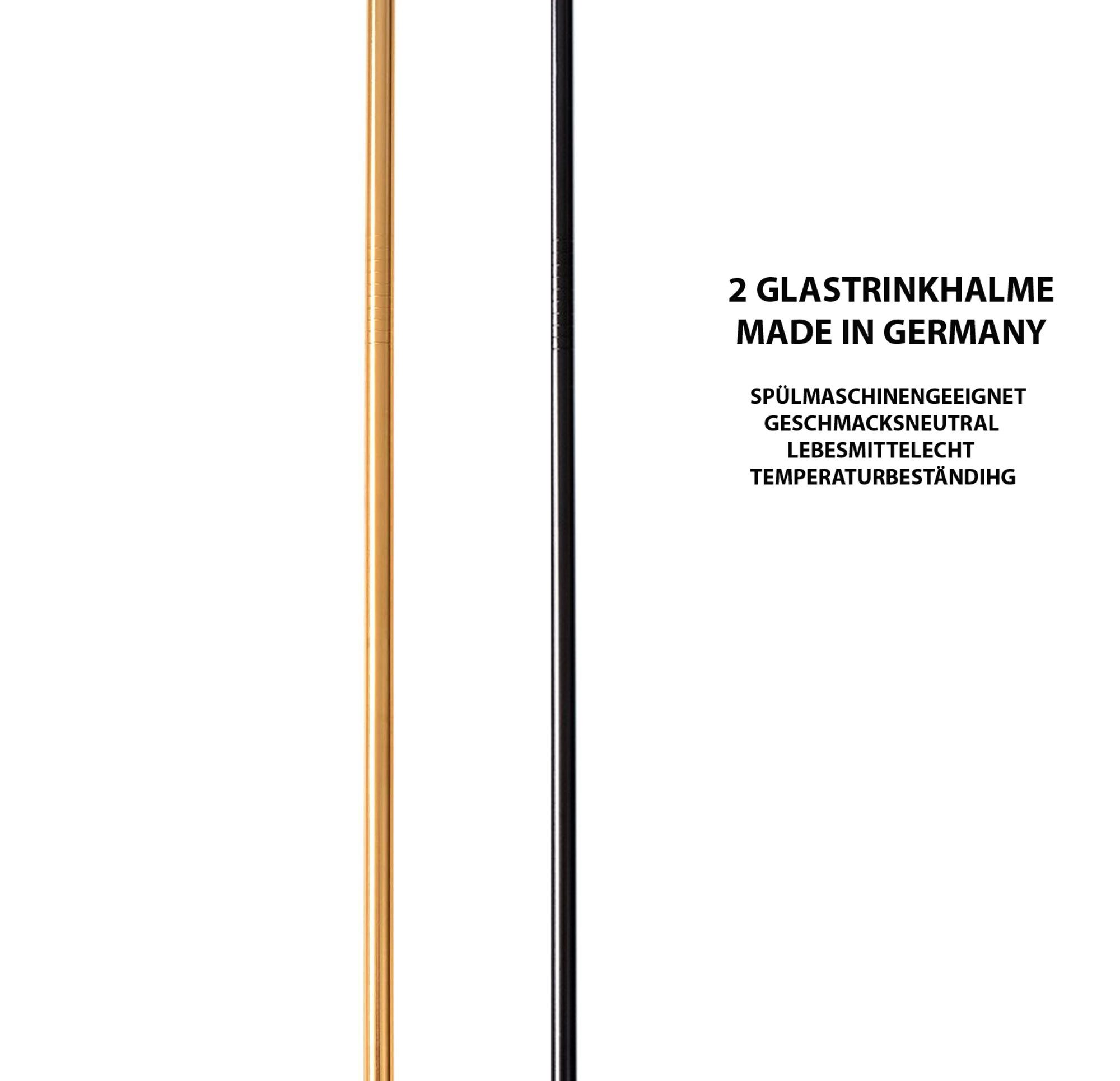 Dekomiro Gläser-Set RITZENHOFF 4er Set 2 Cocktailgläser Leo Muster mit 2 Glastrinkhalmen, 4-tlg., Glas, 4 teilig