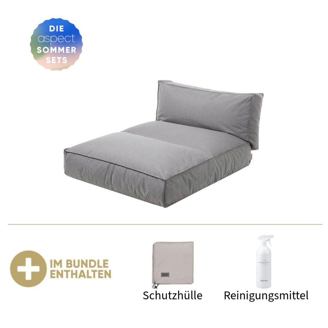 blomus Loungesofa Blomus Bett STAY Stone, inkl. GRATIS Schutzhülle & Reinigungsmittel