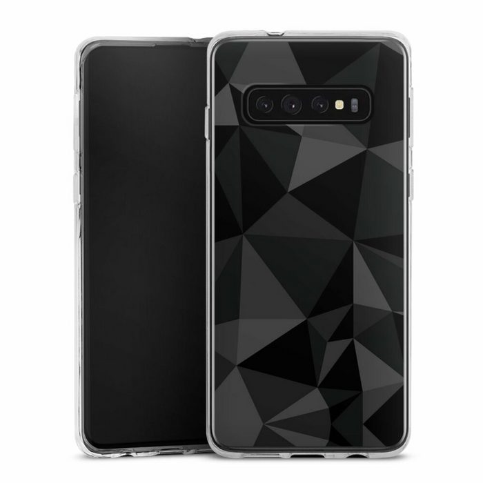 DeinDesign Handyhülle Geometric Muster Abstrakt Polygon Pattern Black Samsung Galaxy S10 Plus Silikon Hülle Bumper Case Handy Schutzhülle