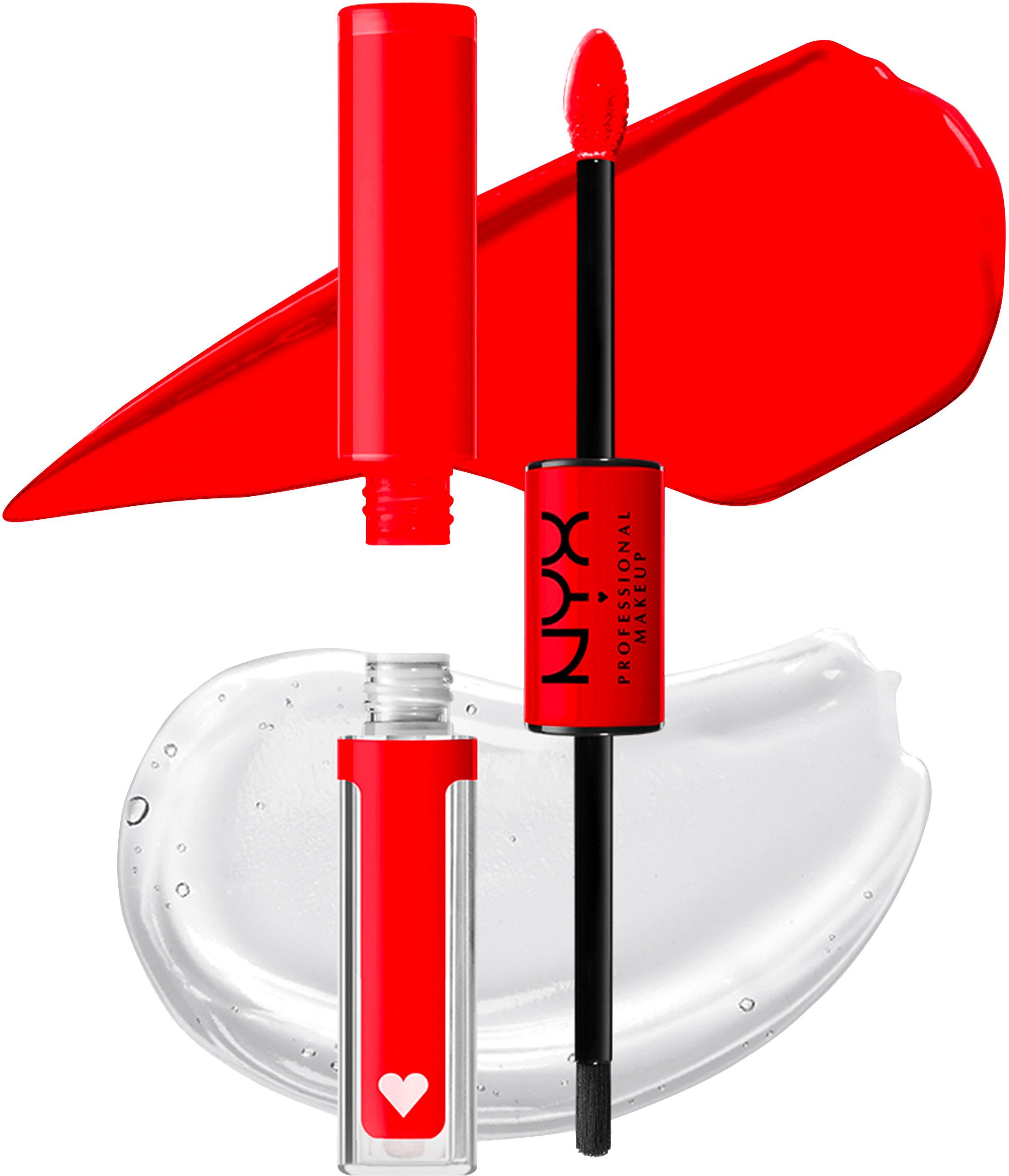 Applikator Red Professional Lip geformtem High präziser Lippenstift Shine Makeup mit Pigment Auftrag Shine, NYX Loud Rebel In