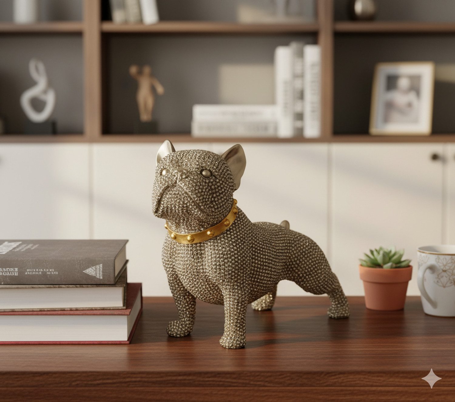 Macosa Home Dekofigur Hund Gold 22 cm Glitzernde Hundefigur Polystone (mode günstig online kaufen