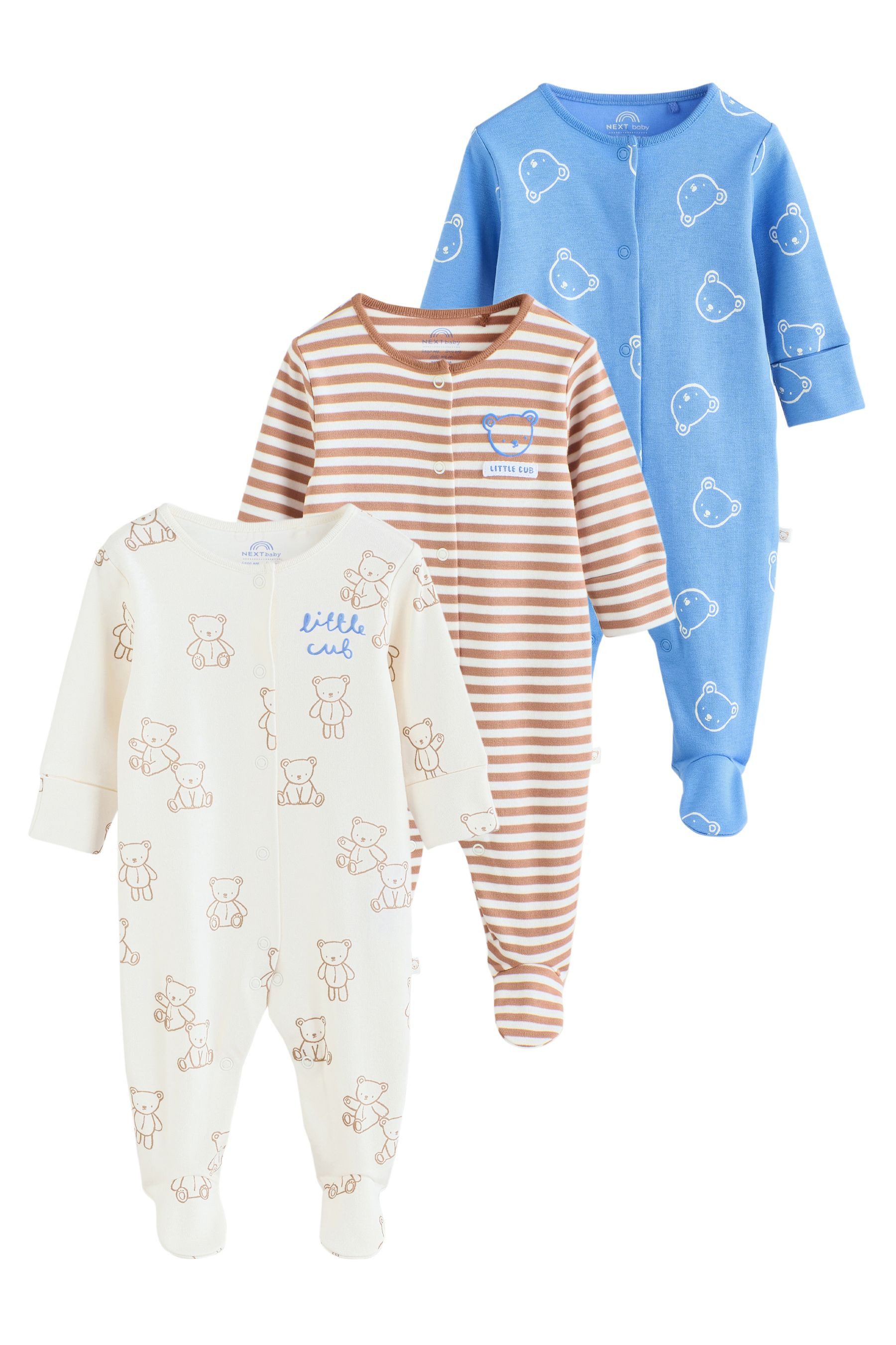 Schlafoverall Gerippte Babyschlafanzüge, 3er-Pack
