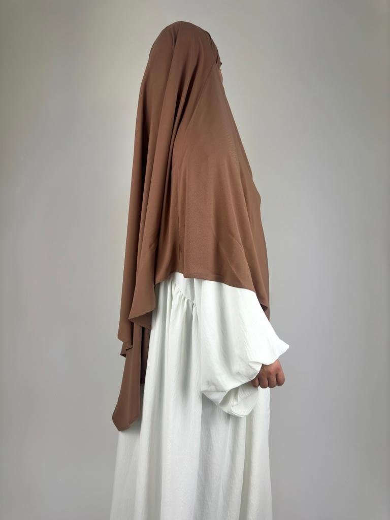 Seide Aymasal Medina Khimar islamische Hellbraun Medine Kopftuch Einlagiger Seide Hiba Mode