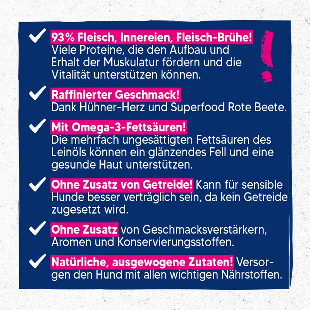 NutriQM Nassfutter M!EAT Herz und Rote Beete, Nassfutter für: Hund
