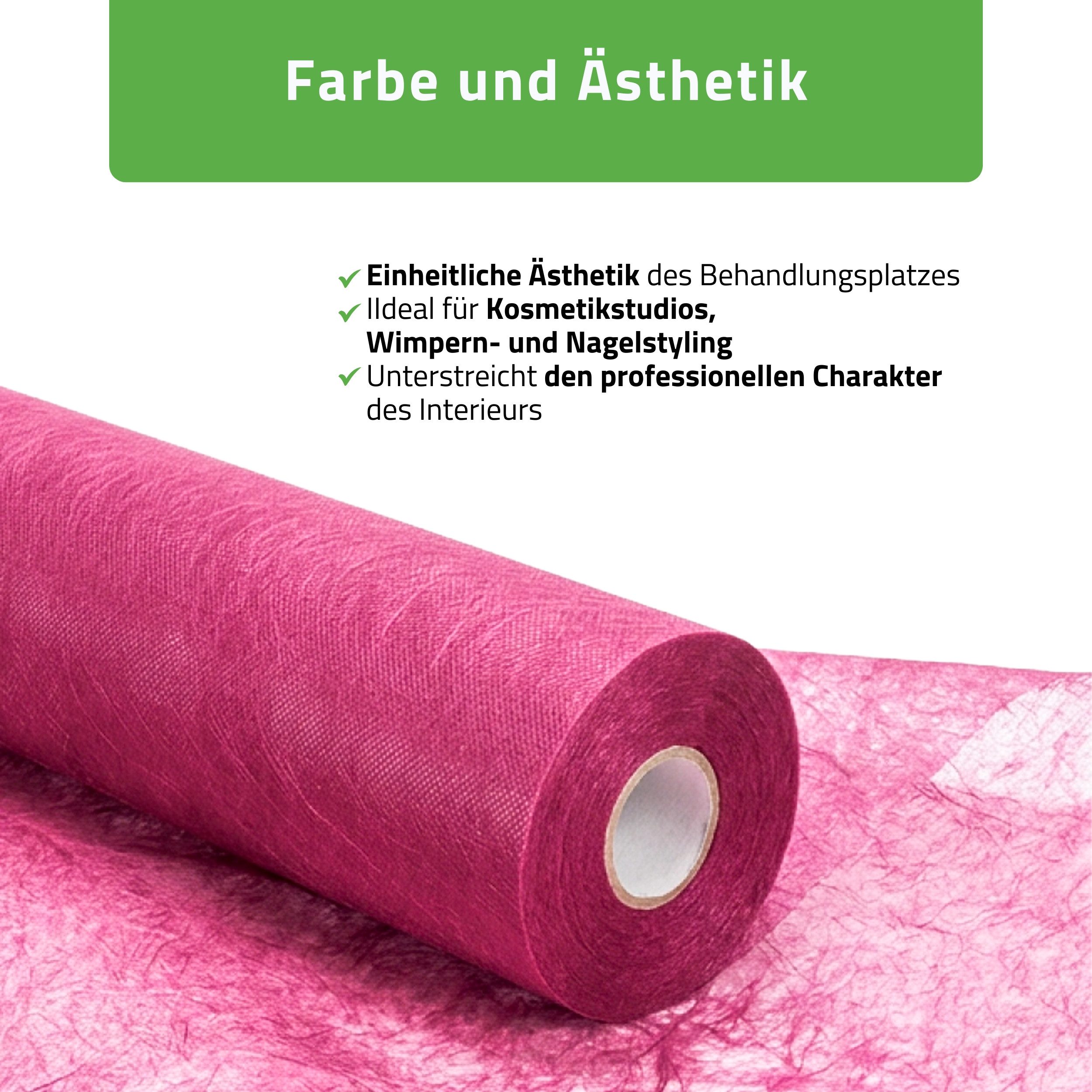 Habys Massageliege Vliesstoff-Unterlage auf Rolle, Liegenabdeckung, Einweg-Schutz,Rosa