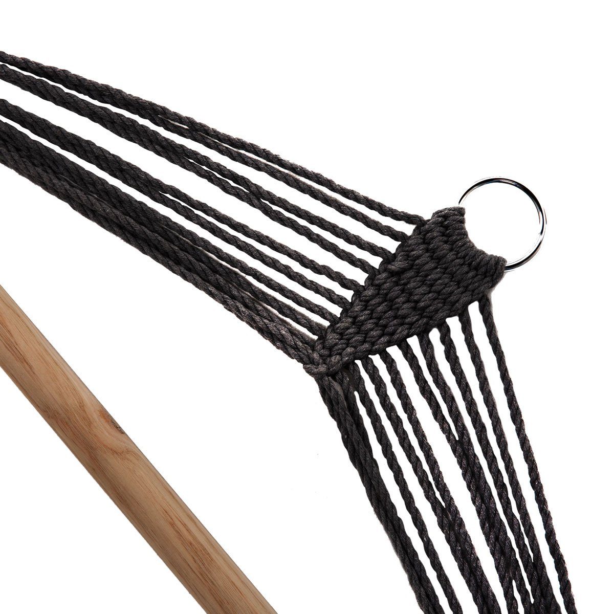 SVITA Hängesessel ohne Fransen (1-St., Hängesessel), mit Befestigung, Baumwolle, Makramee, Boho-Style, Grau